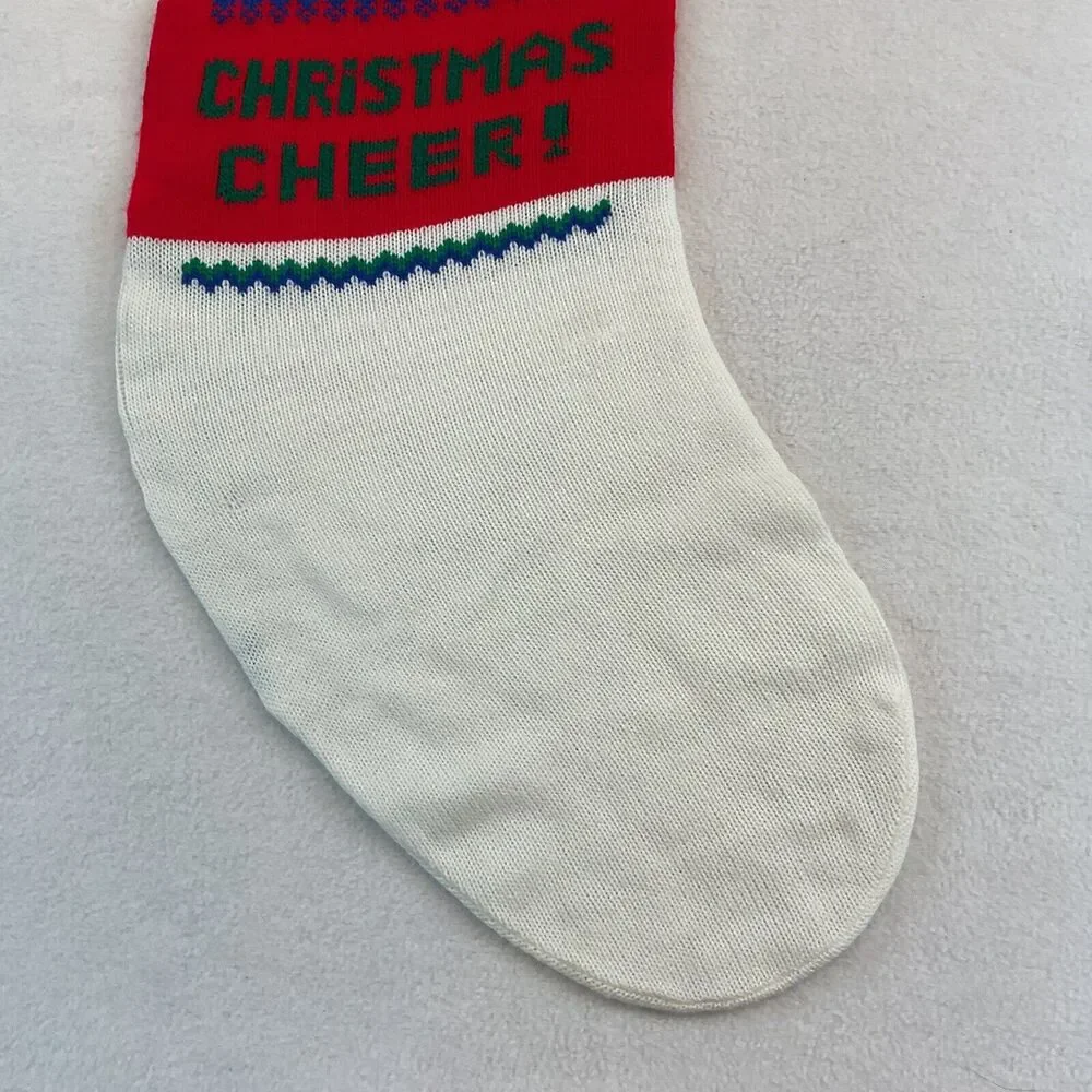 Kurt Adler Christmas Stocking Santa’s Coming Knitted Knit Oversized Taiwan Bells